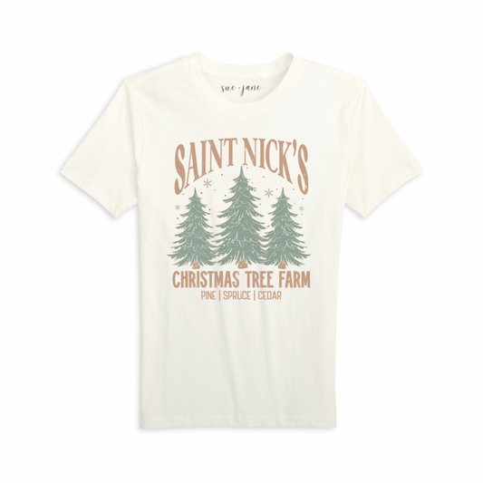 Organic Cotton Christmas Tree Farm Tee