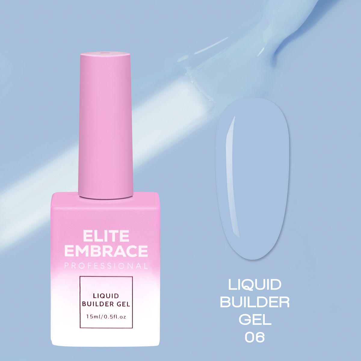 Liquid Builder Gel Hard Nail Strengthener 15ml ELITE EMBRACE