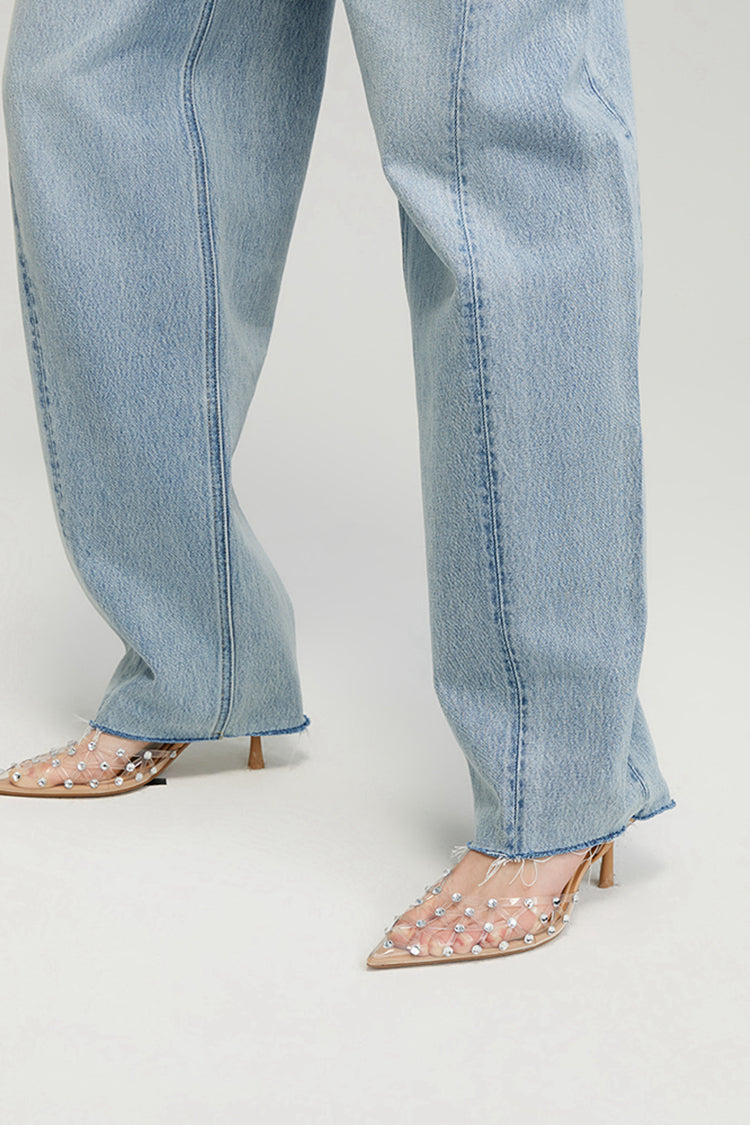 Lightweight High-rise Relaxed Wide Leg Jeans Luna Flow HJ033