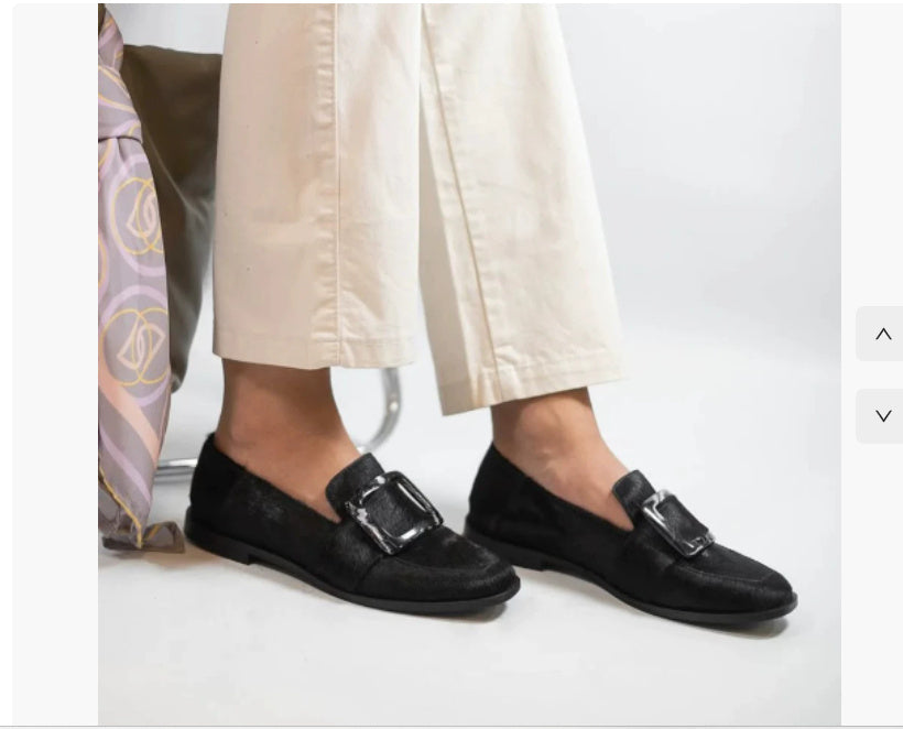 Vintage Square-Button Low-Cut Loafers Women’s Slip-On Shoes