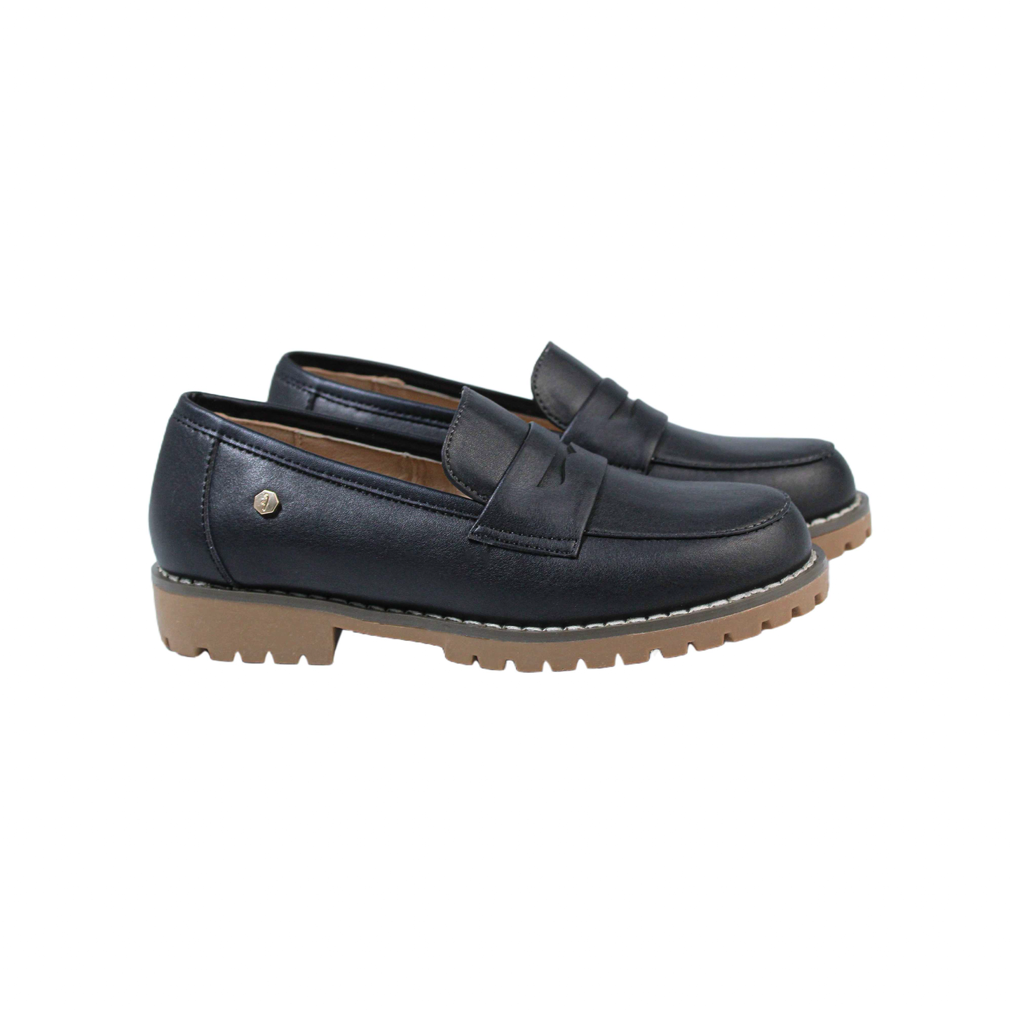 Black Chunky Loafer Leather Shoe