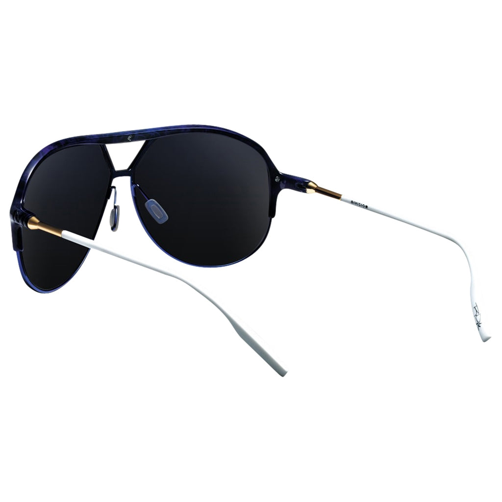 Division Signature Series Blue Black Marble Aviator Sunglasses