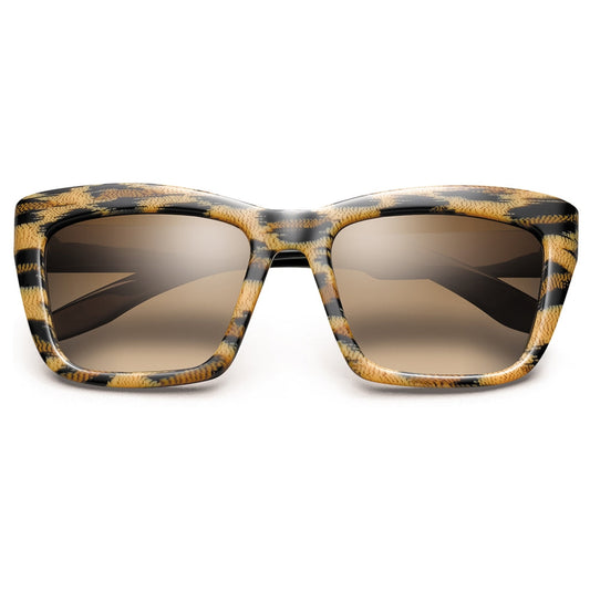 Polished Black Bronze Gradient Lens Polished Leopard Sunglasses Bonnie