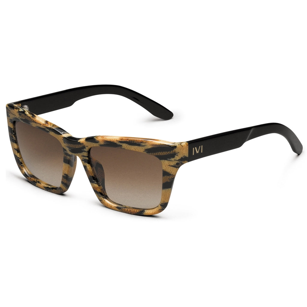 Polished Black Bronze Gradient Lens Polished Leopard Sunglasses Bonnie