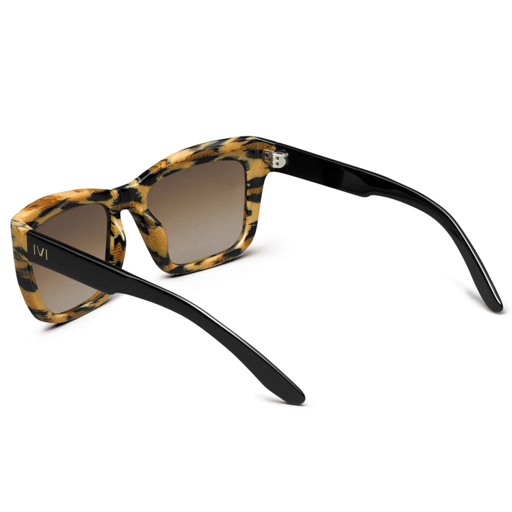 Polished Black Bronze Gradient Lens Polished Leopard Sunglasses Bonnie