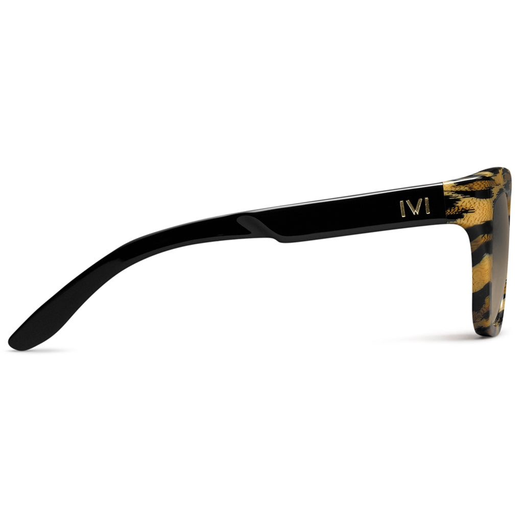 Polished Black Bronze Gradient Lens Polished Leopard Sunglasses Bonnie