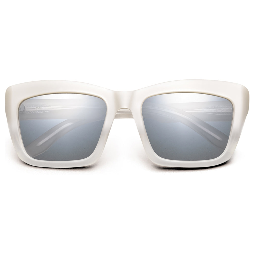 Polished Ivory Fade Light Blue Chrome Flash Lens Sunglasses Bonnie