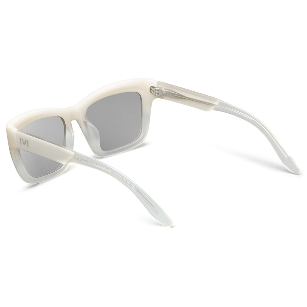 Polished Ivory Fade Light Blue Chrome Flash Lens Sunglasses Bonnie