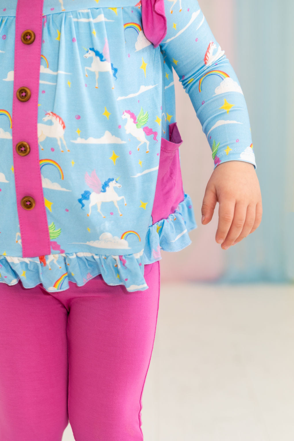 Sage Bamboo Long Sleeve Peplum Set Laree + Co.