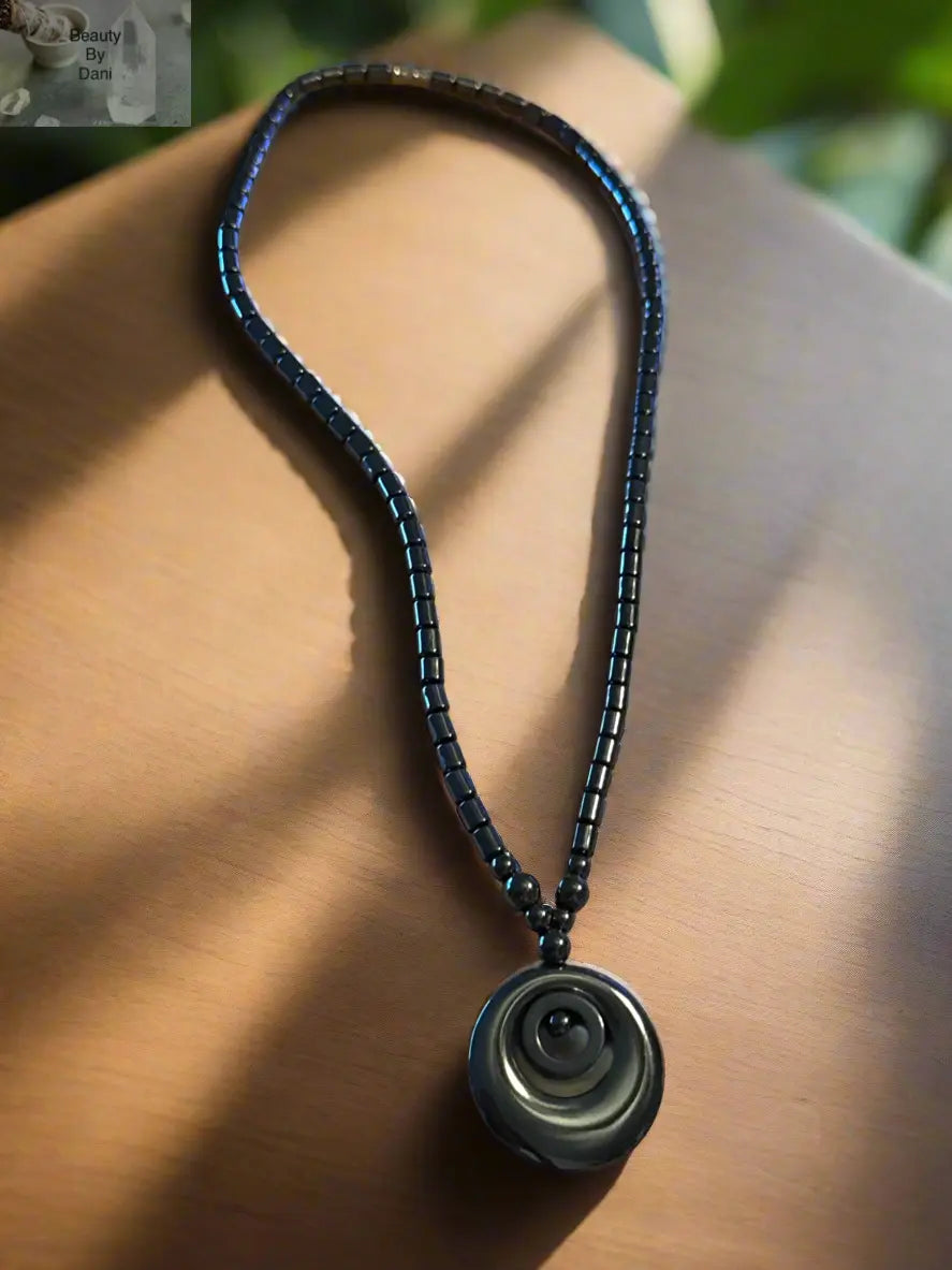 Hematite Double Circle Necklace Jewelry by Beauty by Dani