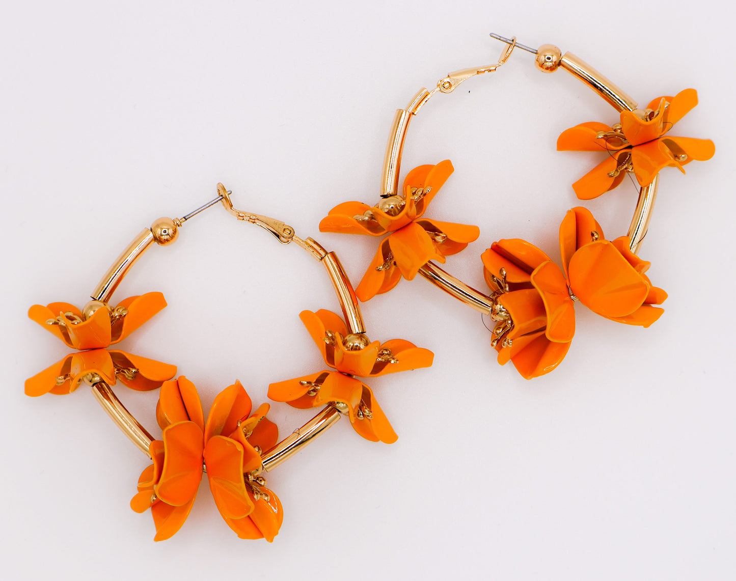 Sunny Blossom Gold Flower Hoop Earrings Le Réussi®