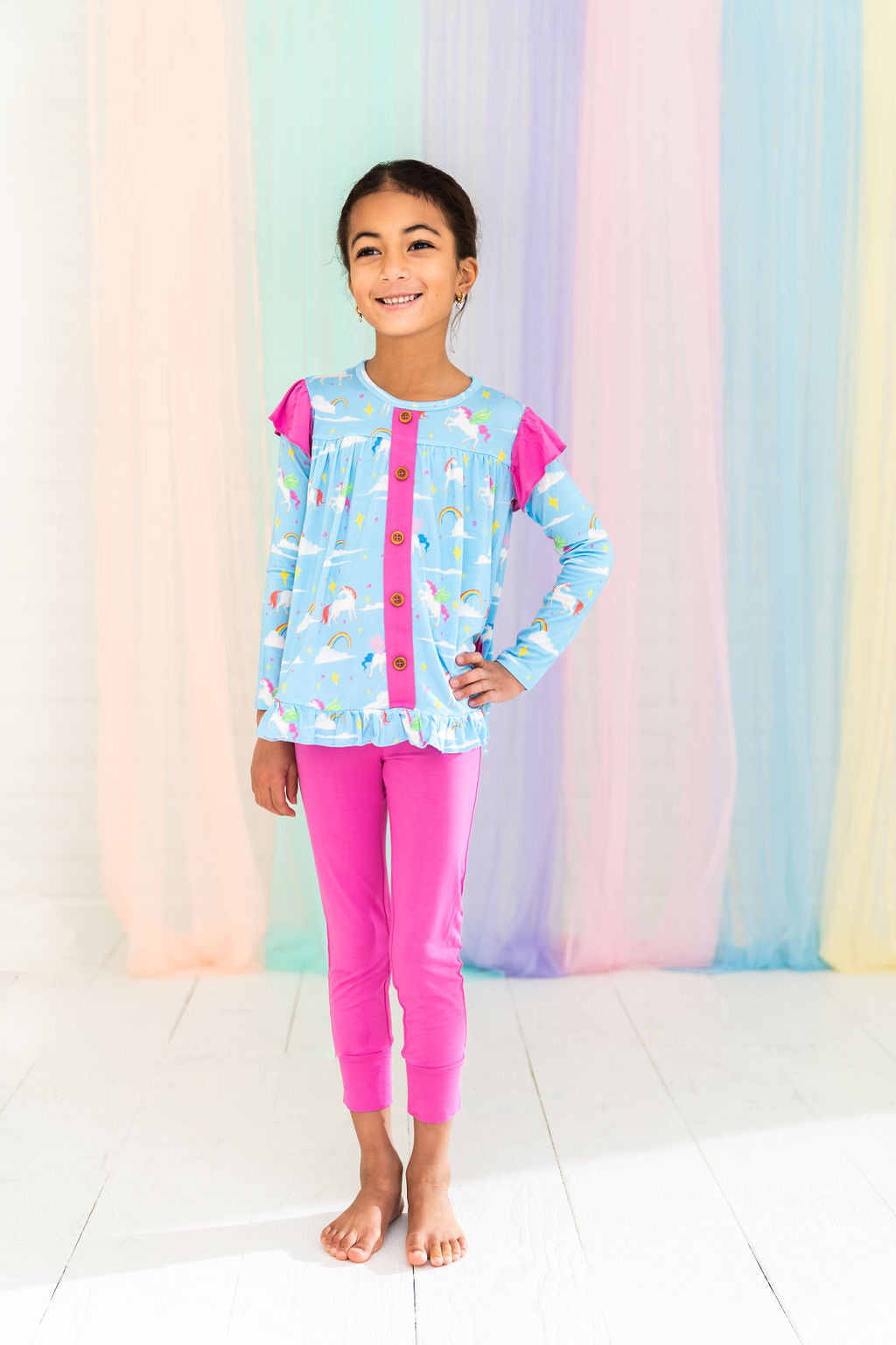 Sage Bamboo Long Sleeve Peplum Set Laree + Co.