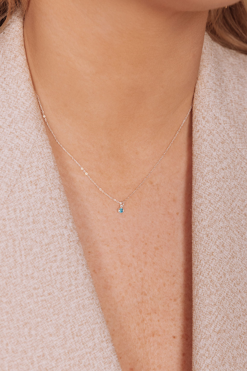 Birthstone Charm 14k Gold Filled or Sterling Silver Necklace