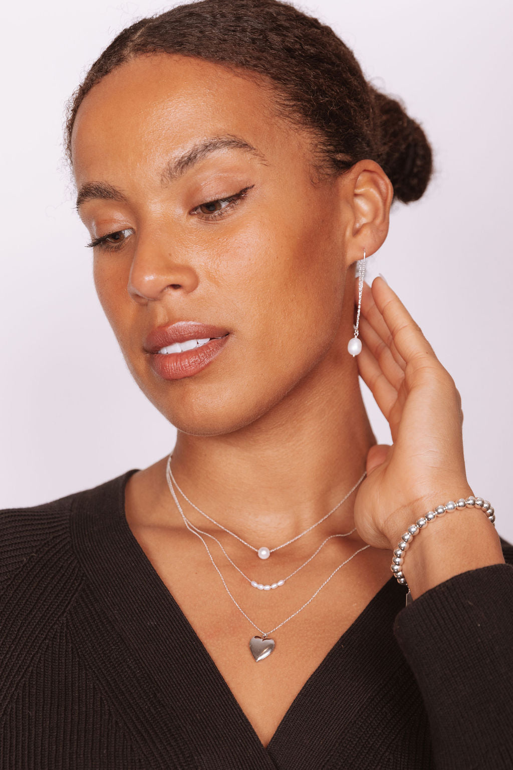Sabina 14k Gold Filled and Sterling Silver Threaders with Keshi Pearls