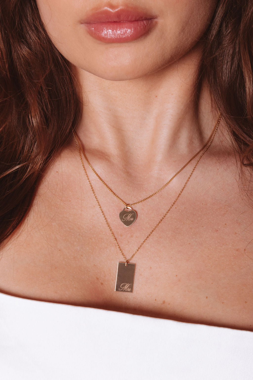 14k Gold Filled Laser Engraved Rectangle Pendant Necklace Mrs Stella