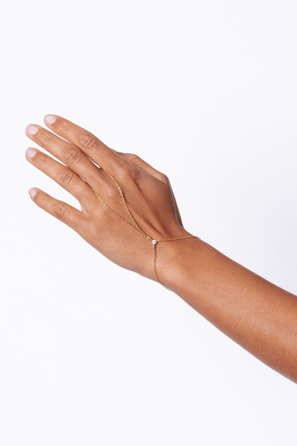 14k Gold Filled Cubic Zirconia Hand Chain Teagan