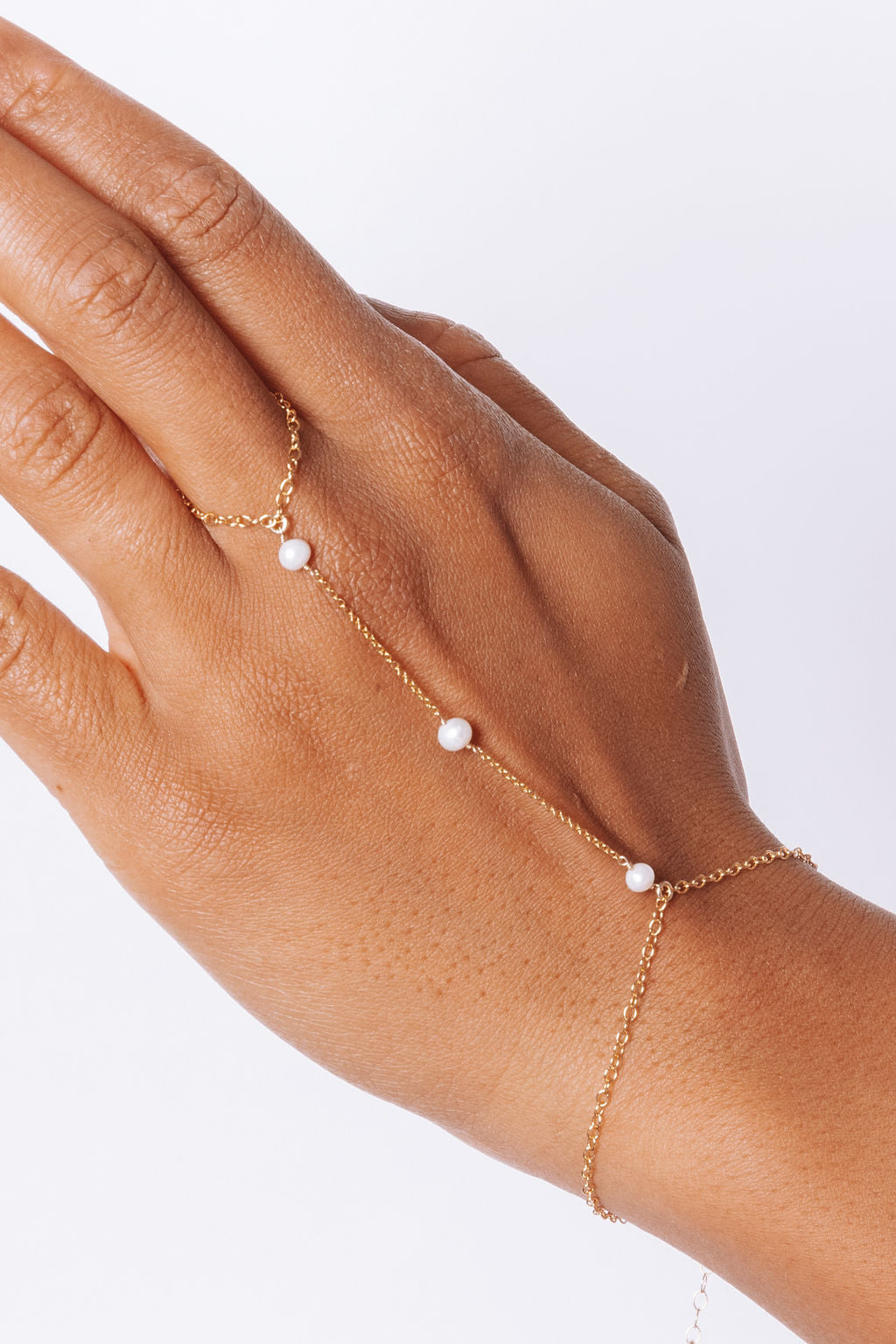 14k Gold Filled Hand Chain with Freshwater Pearls Bobbi