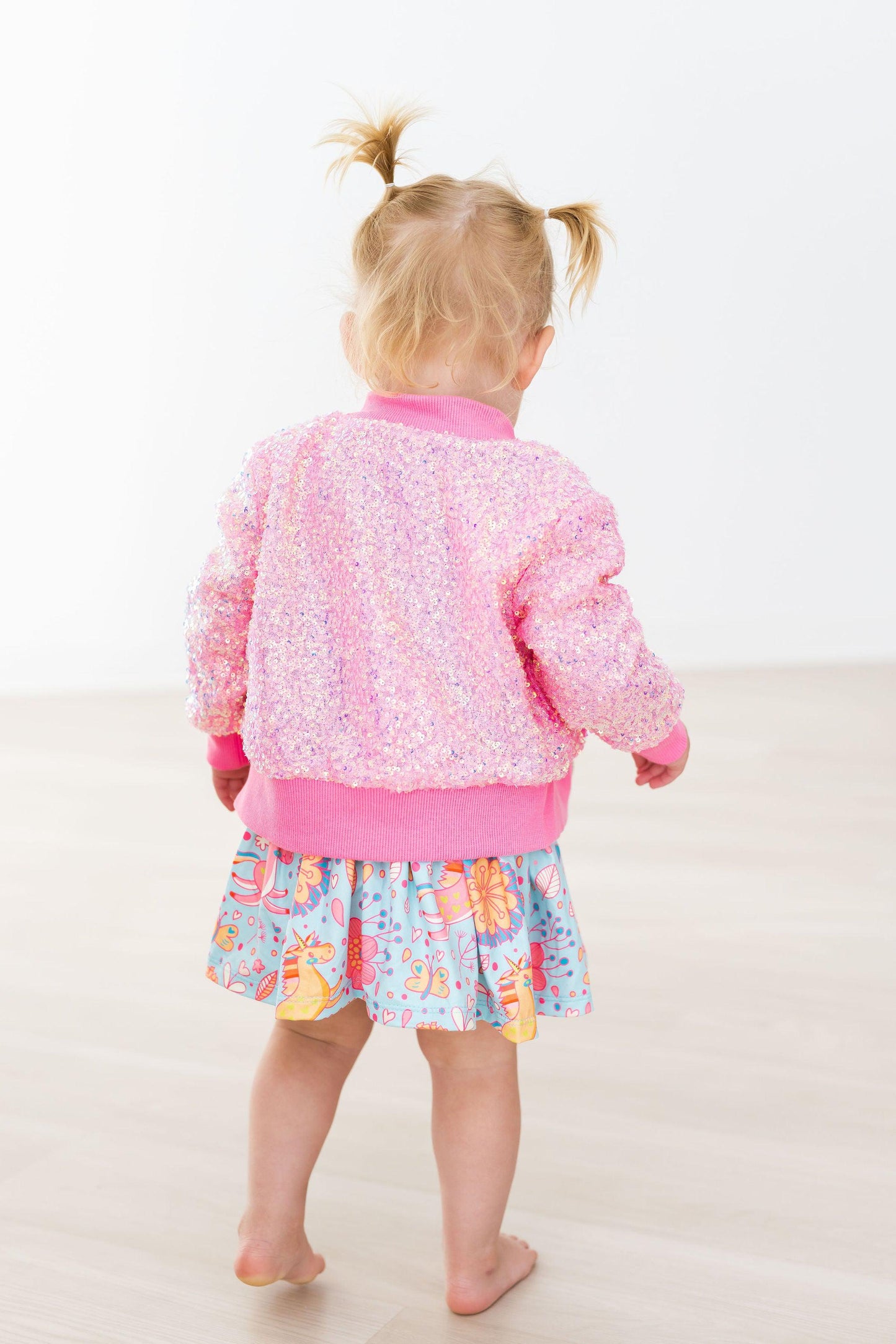 Bubblegum Pink Sequin Jacket Kids Wear Mila & Rose