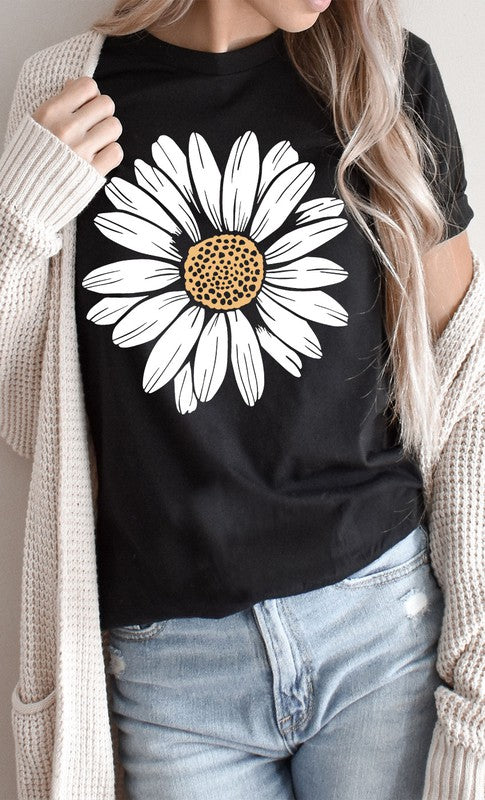 Daisy Graphic Cotton Blend T-Shirt