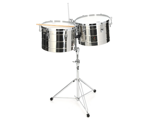 Latin Percussion Tito Puente 15-inch and 16-inch Thunder Timbs - Stainless Steel -NEW