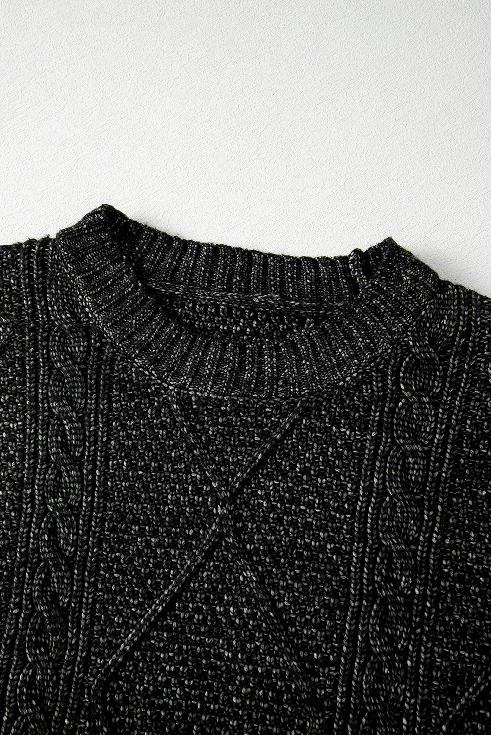 Parchment Twist Cable Knit Loose Fit Sweater Dress