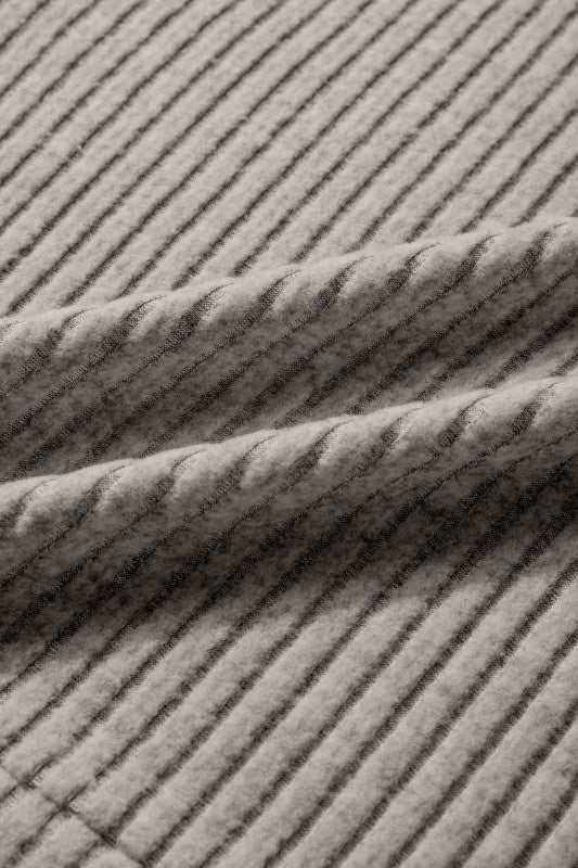 Solid Ribbed Knit Mock Neck Pullover Top