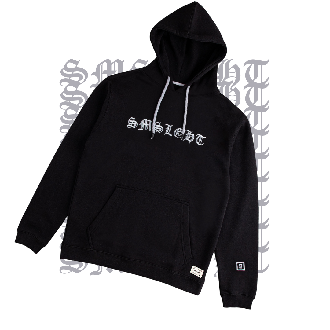 Black and Silver Heavyweight Fleece Sweatshirt with Honeycomb Technology