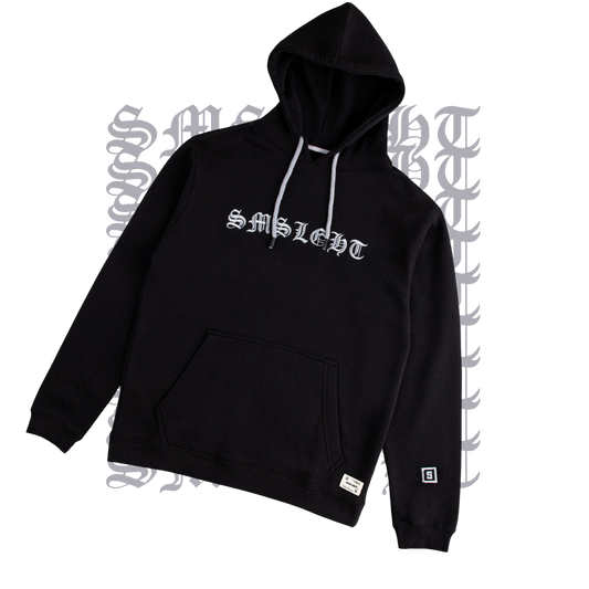 Black and Silver Heavyweight Fleece Sweatshirt with Honeycomb Technology