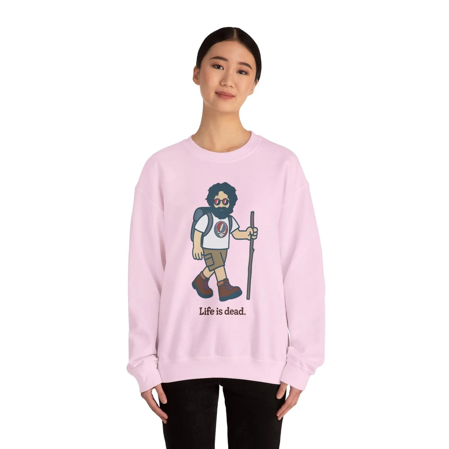 Life is dead. Crewneck Sweatshirt Unisex Heavy Blend Hikin' Jerry