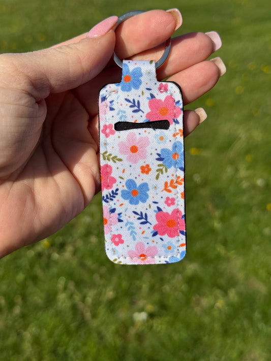 Summer Blooms Floral Chapstick Keychain