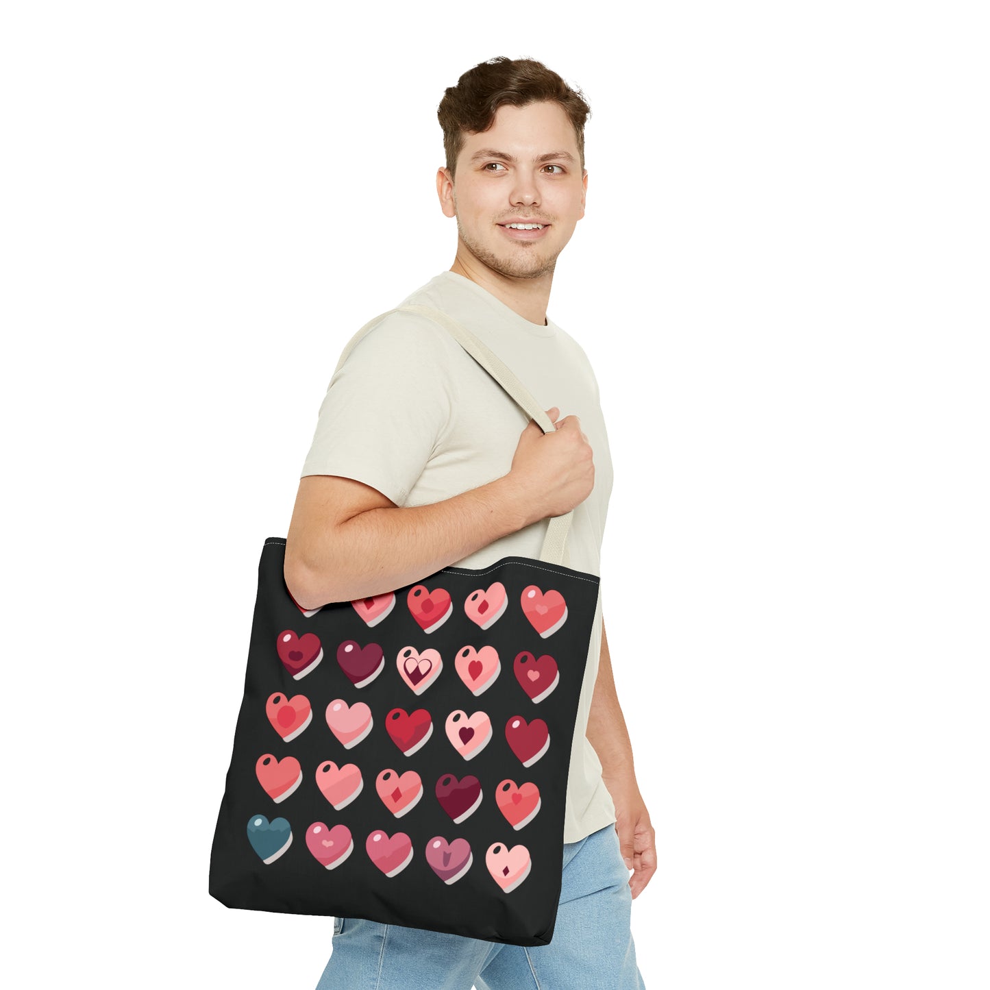 Valentine's black Tote Bag (AOP)