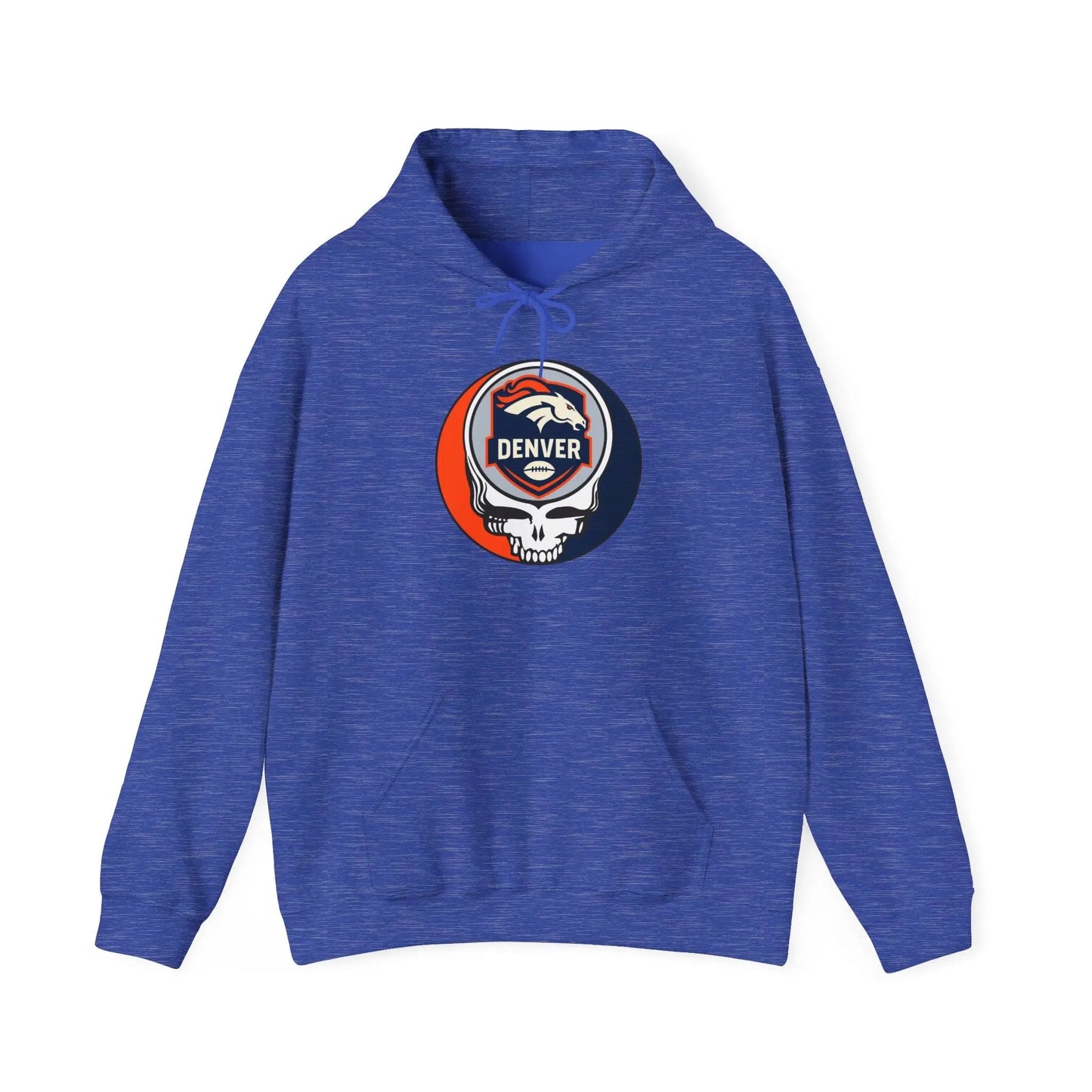Denver Broncos Stealie Grateful Dead Hooded Sweatshirt Medium-Heavy Fabric NFL