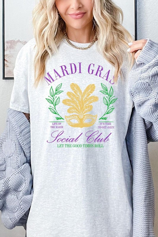 Mardi Gras Social Club Graphic Plus Heavy Cotton T
