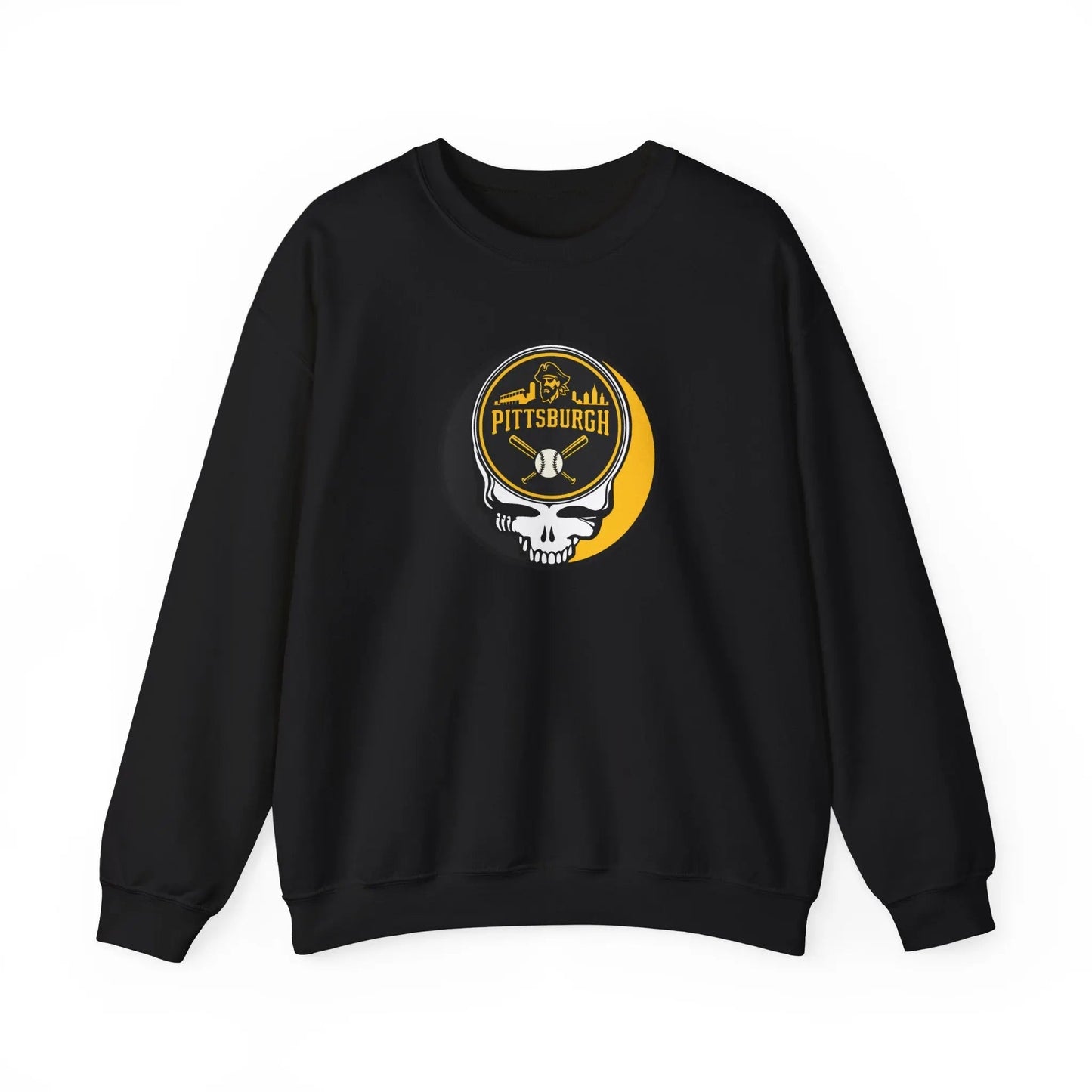 Grateful Dead Stealie Crewneck Heavy Blend Sweatshirt Pittsburgh Baseball Edition MLB