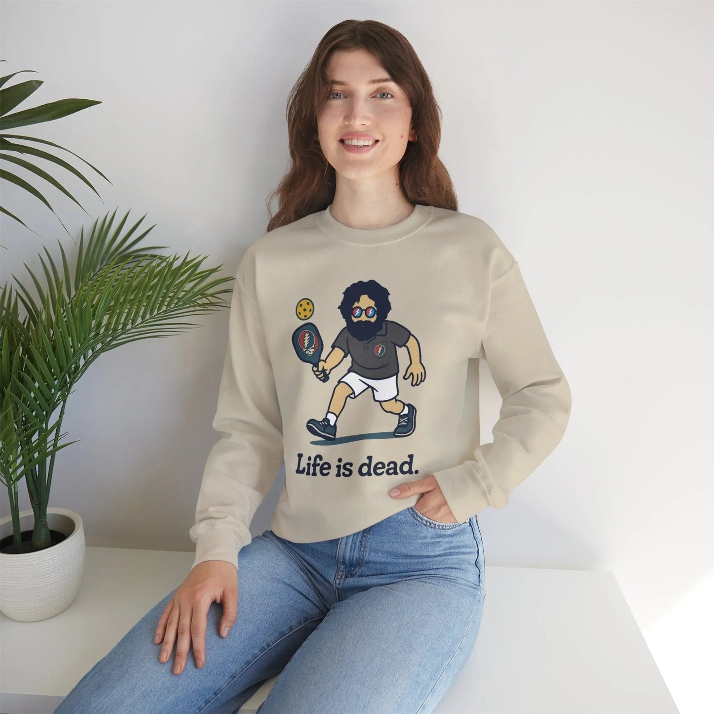 Jerry's in A Pickle | Life is dead. Crewneck Sweatshirt