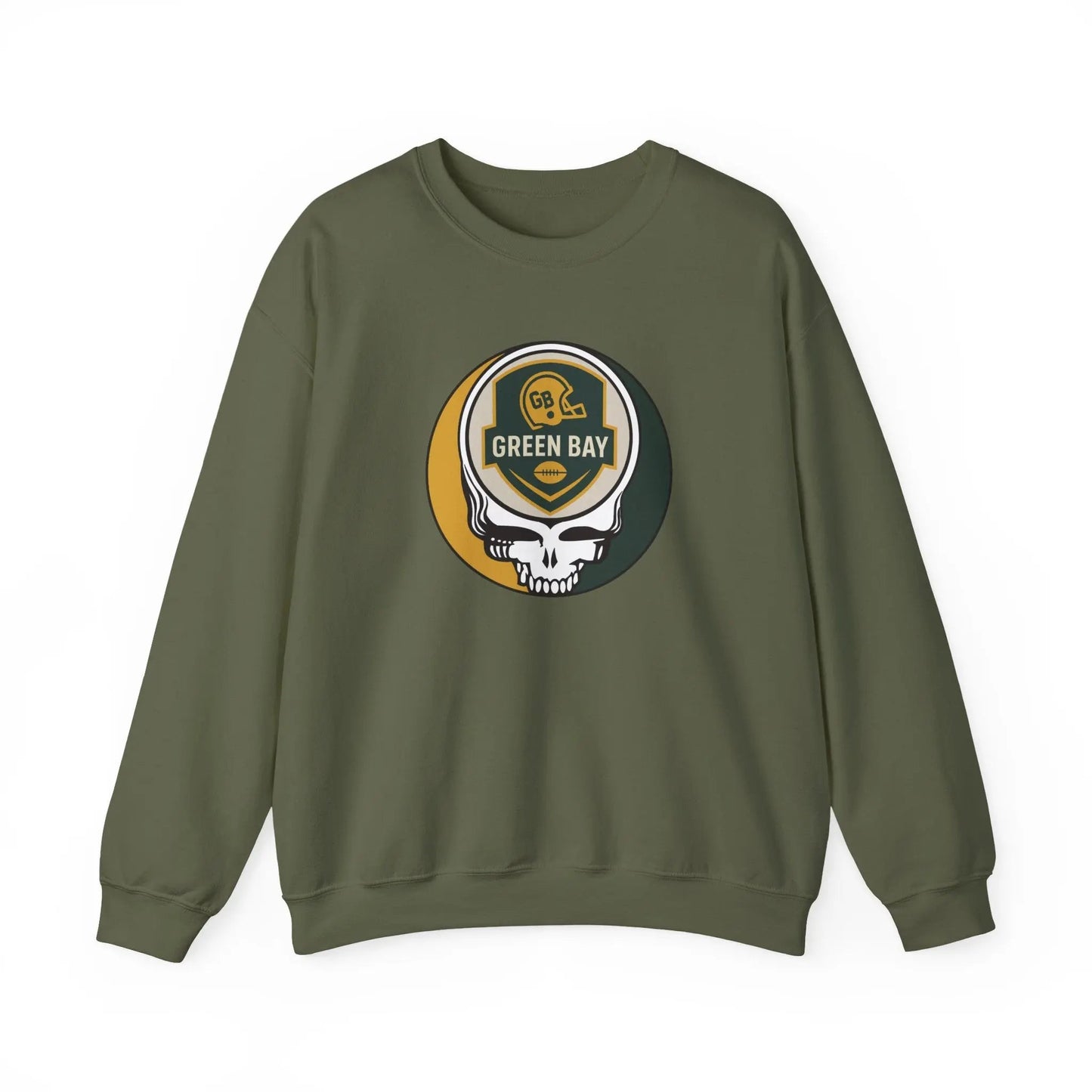 Green Bay Packers Grateful Dead Stealie Crewneck Sweatshirt The Gridiron Collection