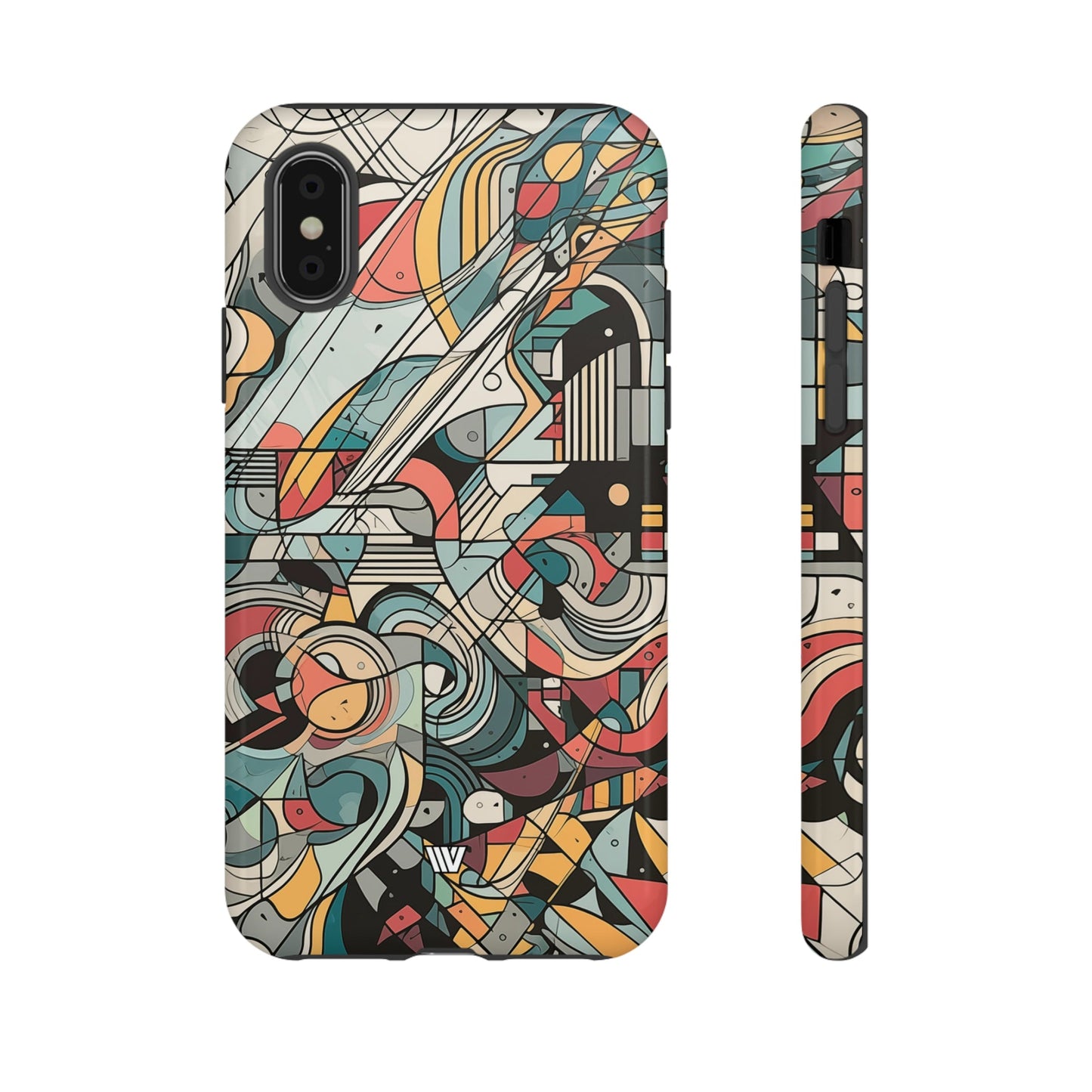 Abstract Doodle Tough Phone Case Dual-Layer Protection