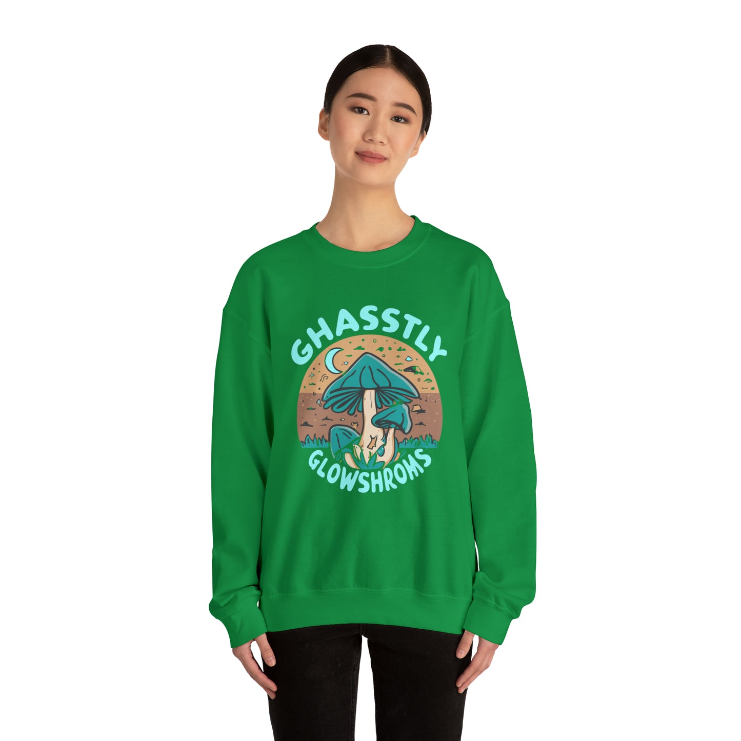 Ghastly Glowshrooms Black Mushroom costume, Mushroom Halloween Costume, Mushroom Sweatshirt, Spooky Season Halloween Sweatshirt, Sweatshirt Adult, Unique Sweatshirt