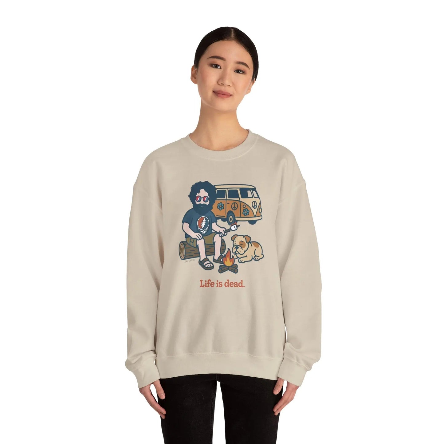 Jerry and Frank are Camping Life is dead Crewneck Sweatshirt Gildan