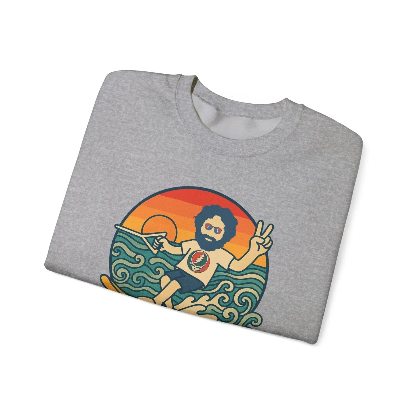 Life is Dead Crewneck Sweatshirt Heavy Blend Waterskiin' Jerry