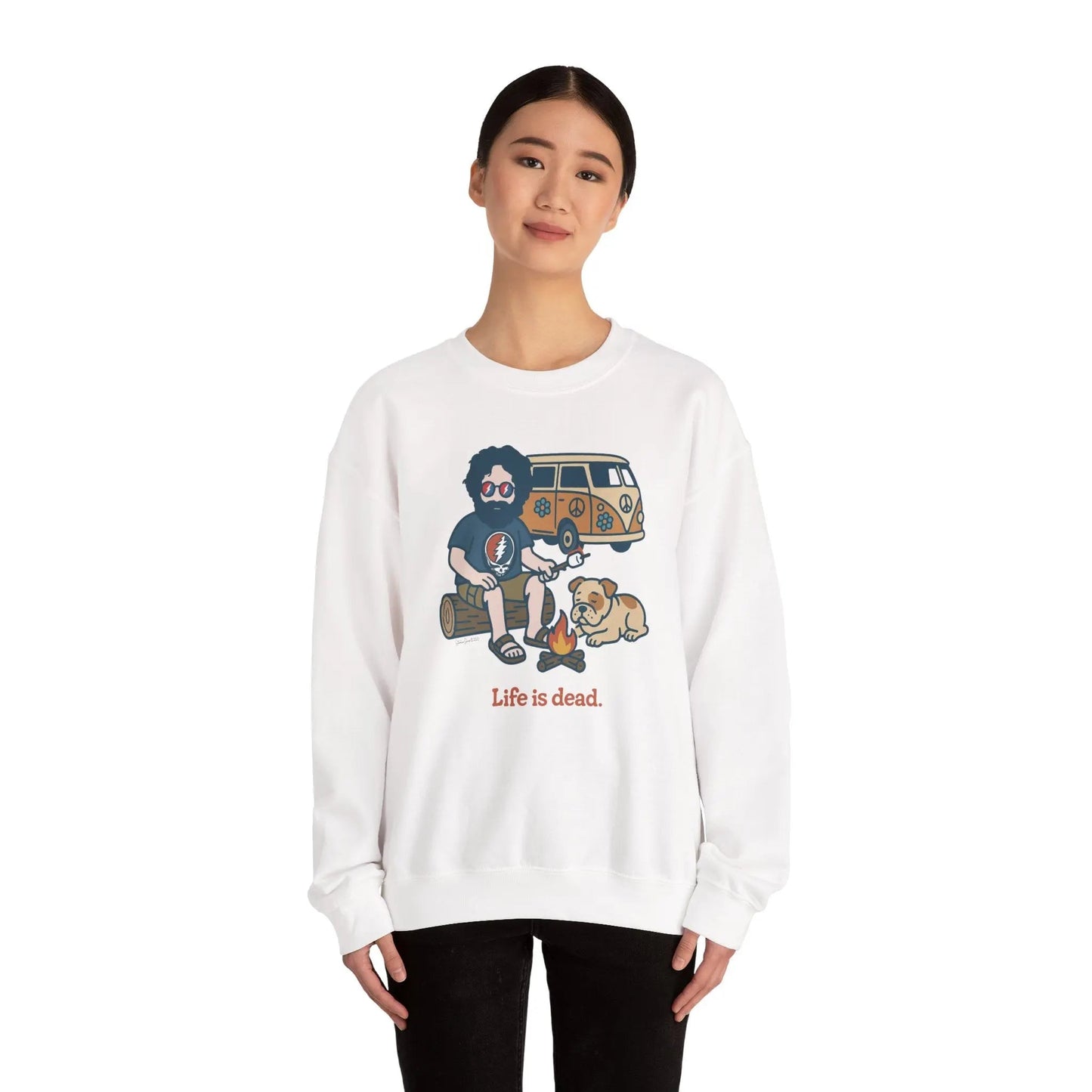 Jerry and Frank are Camping Life is dead Crewneck Sweatshirt Gildan