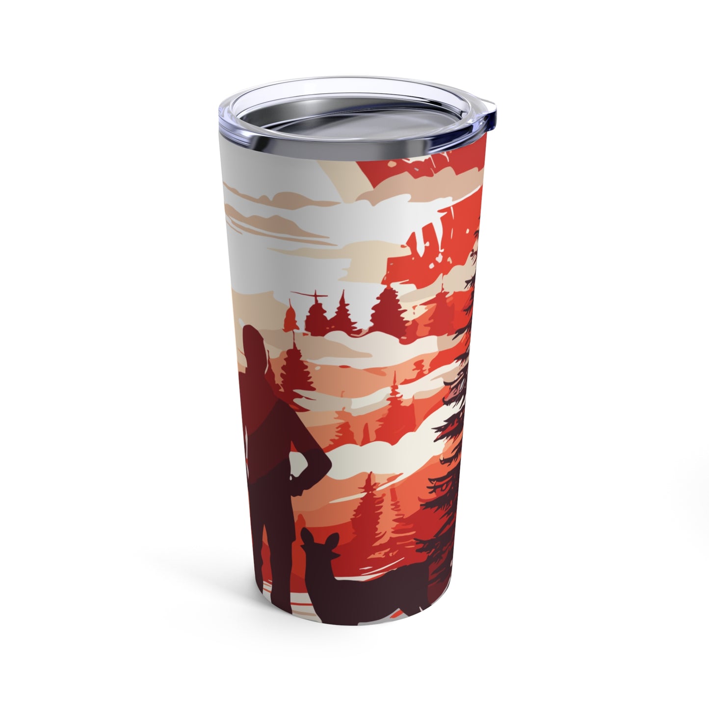 Red and white raindeer with happy kids Christmas Tumbler 20oz, Christmas Cup, Seasonal Tumbler, Christmas Gift