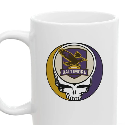 Baltimore Ravens Stealie Ceramic Coffee Mug Durable White Ceramic The Gridiron Collection