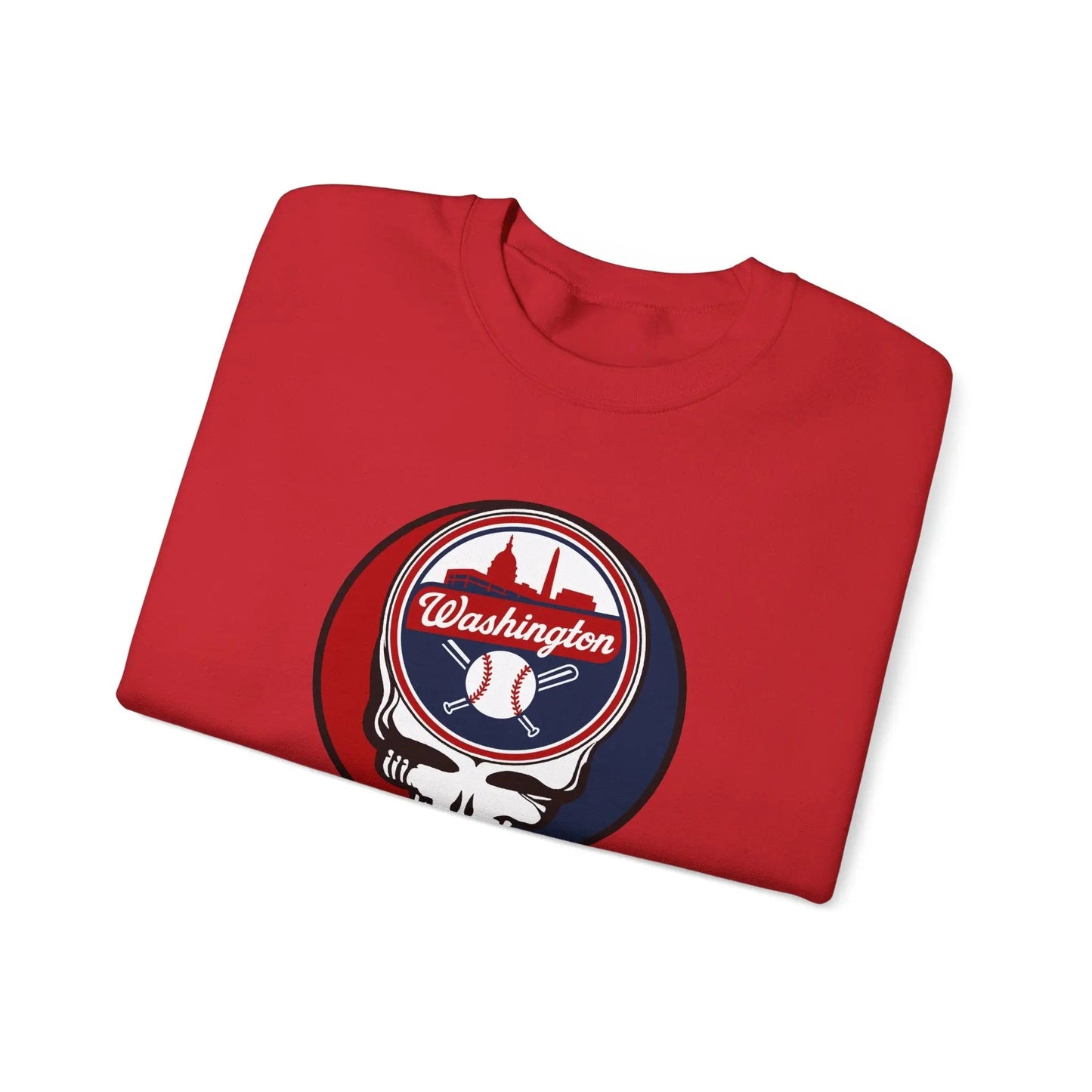 Washington Baseball Edition Grateful Dead Stealie Crewneck Sweatshirt The Ballpark Collection