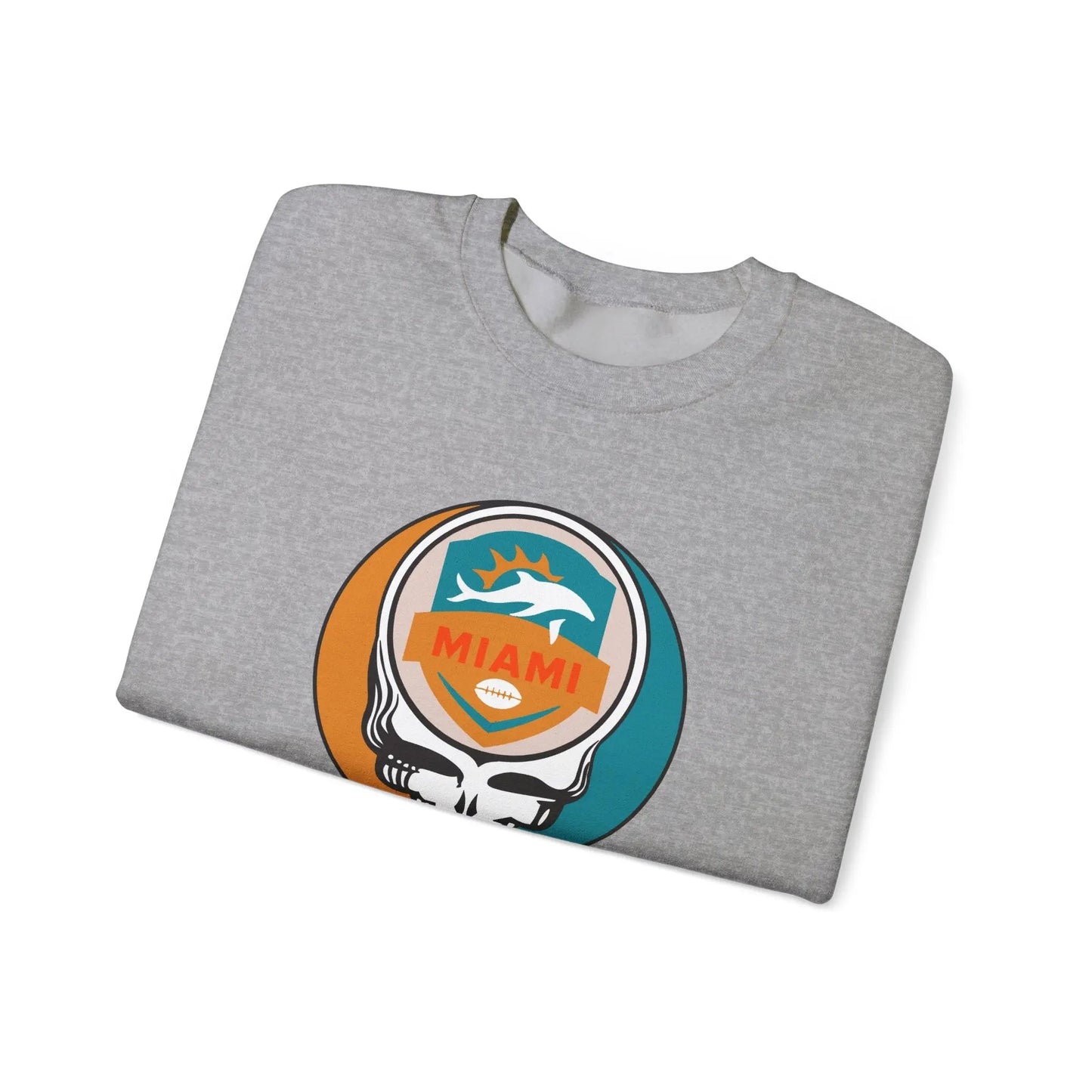 Grateful Dead Stealie Miami Dolphins Crewneck Sweatshirt The Gridiron Collection