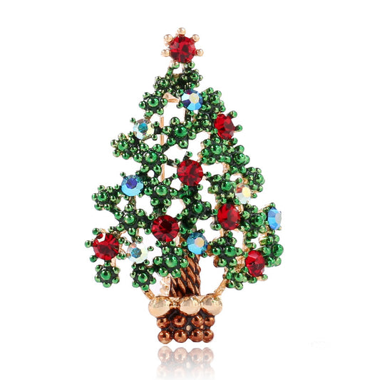 Christmas Tree Brooch Pin Alloy Jewelry for Women Girls