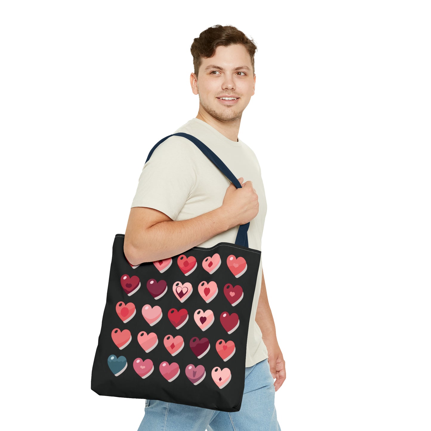 Valentine's black Tote Bag (AOP)