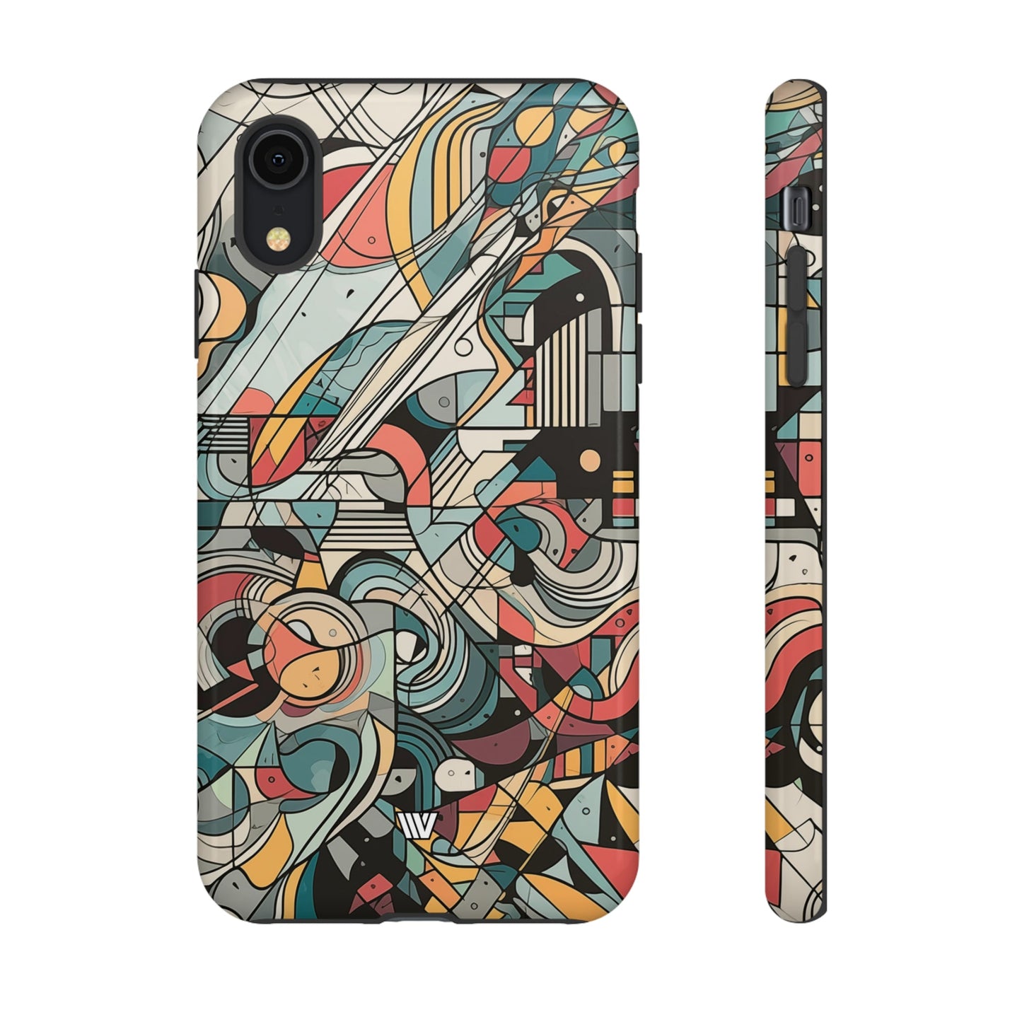 Abstract Doodle Tough Phone Case Dual-Layer Protection