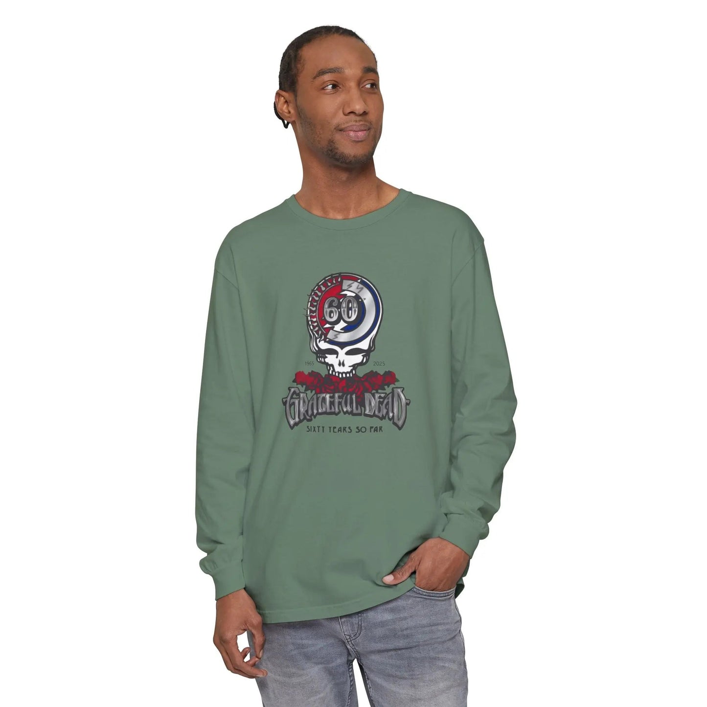 Grateful Dead 60th Anniversary Garment-dyed Long Sleeve T-Shirt Vineyard Collection
