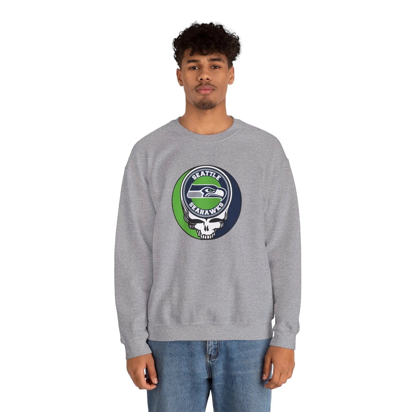 Seattle Seahawks Grateful Dead Stealie Crewneck Sweatshirt The Gridiron Collection